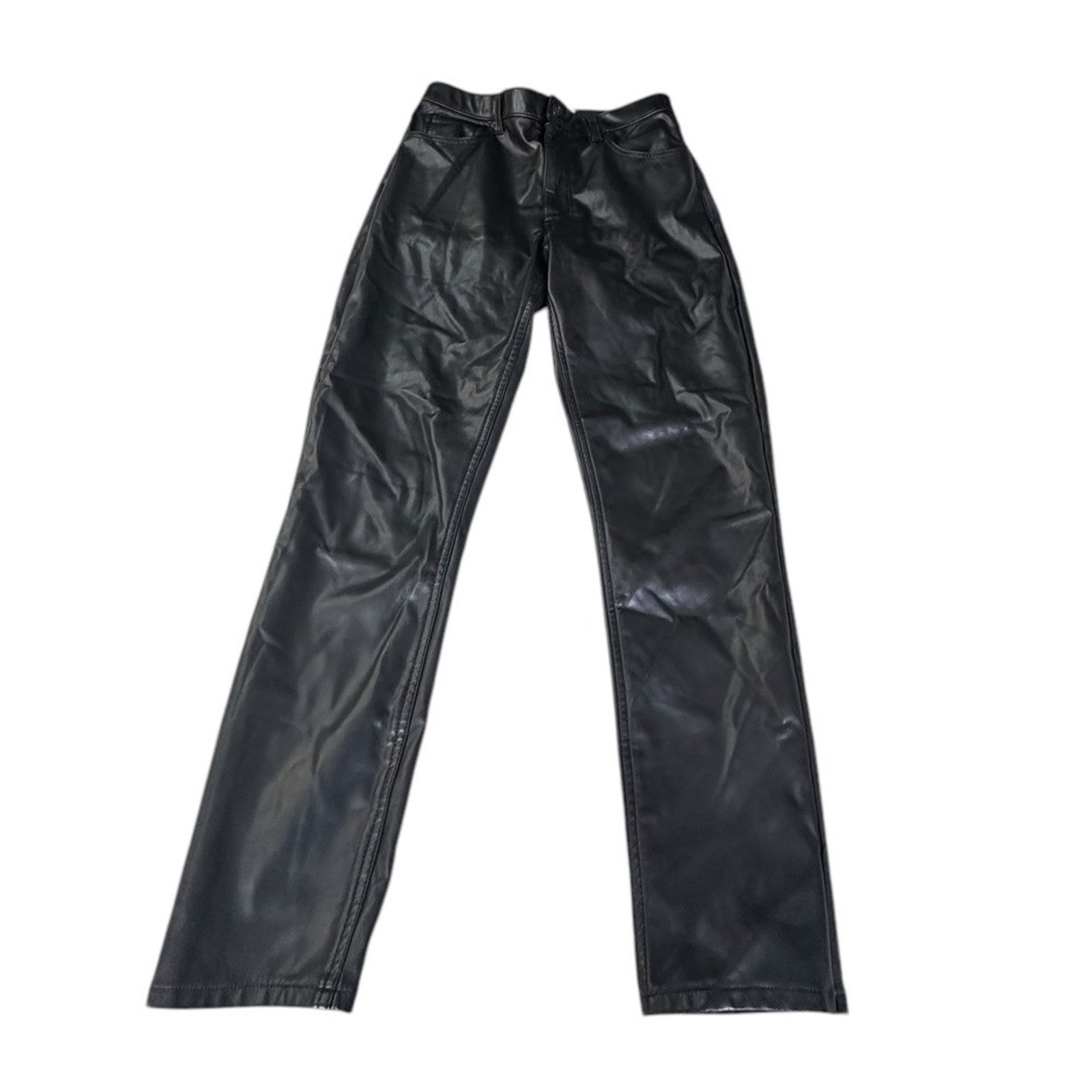 Abercrombie & Fitch The Skinny High Rise Faux Leather Pants Black Women's Sz 30
